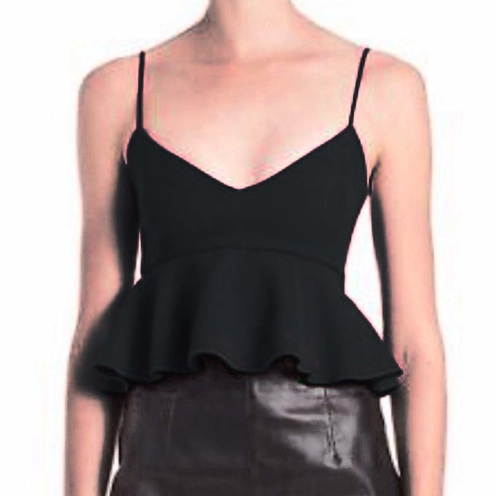 Nicholas Black Double Bonded Peplum Crop Top Size 4